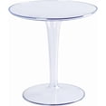 thumbnail image 1 of Benjara 20 Inch Modern Side Accent Table, Clear Round Tabletop and Tapered Base, 1 of 7