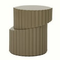 thumbnail image 1 of Benjara 21 Inch End Table, Center Sliced Art Design, Fluted Details, Taupe Gray, 1 of 5