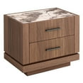 thumbnail image 1 of Benjara  23 in. Nova Qua Wood Nightstand with 2 Drawers, Walnut Brown, 1 of 5
