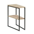 thumbnail image 1 of Benjara Bery 24 Inch Chairside Table, 2 Shelves, Black Metal Frame, Brown Finish, 1 of 6