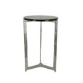 thumbnail image 1 of Lune 24 Inch Plant Stand Side Table, Silver Metal Frame, Round Glass Top, 1 of 3