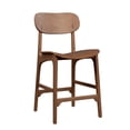 thumbnail image 1 of Seln 24 Inch Counter Stool Chair, Curved Seat, Open Back, Dark Brown Wood, 1 of 6