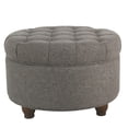 thumbnail image 1 of Fabric Upholstered Wooden Ottoman with Tufted Lift Off Lid Storage, Dark Gray, 1 of 6