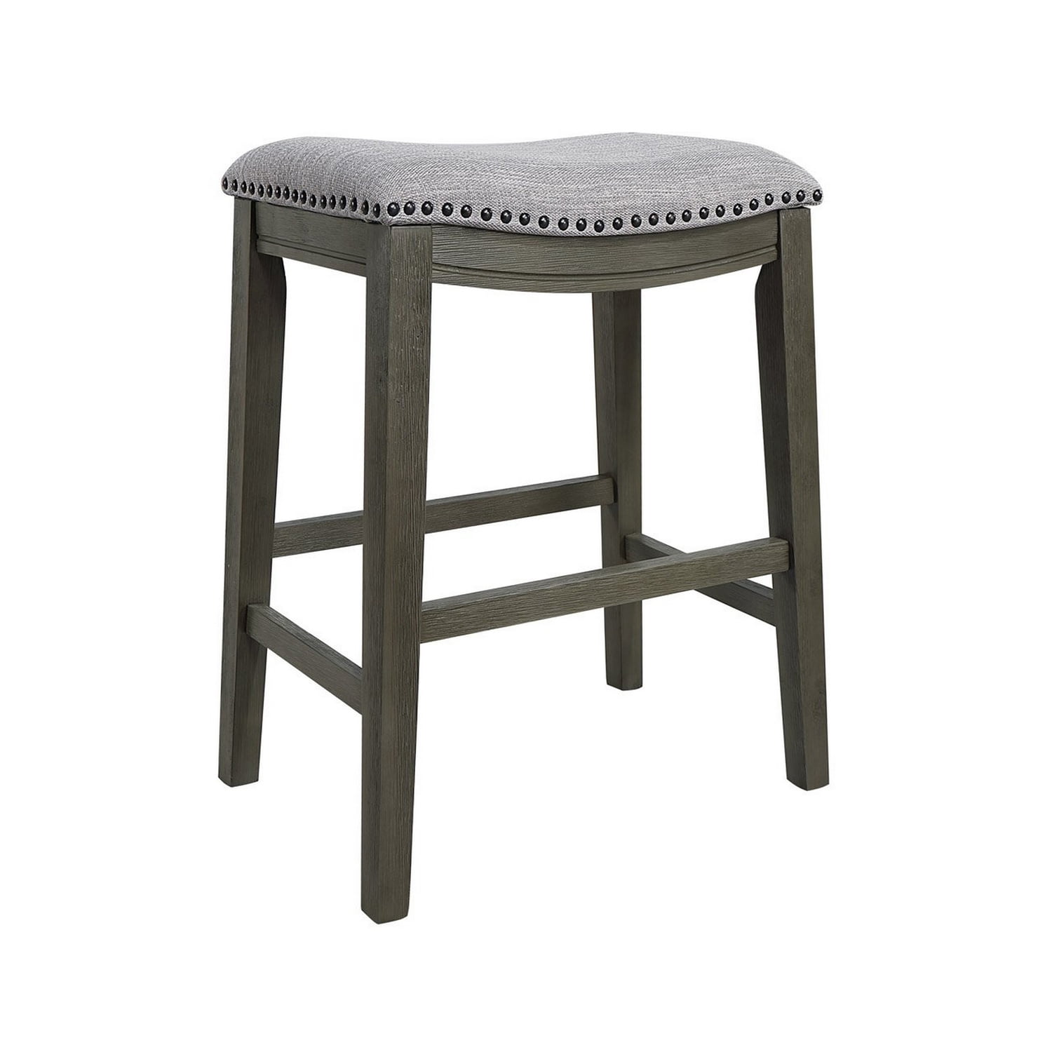 Benjara 25 in. Ani Counter Stool with Soft Faux Leather Saddle Seat ...