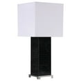 thumbnail image 1 of 25 Inch Table Lamp, Square White Shade, Modern Black Crocodile Pattern Base, 1 of 6