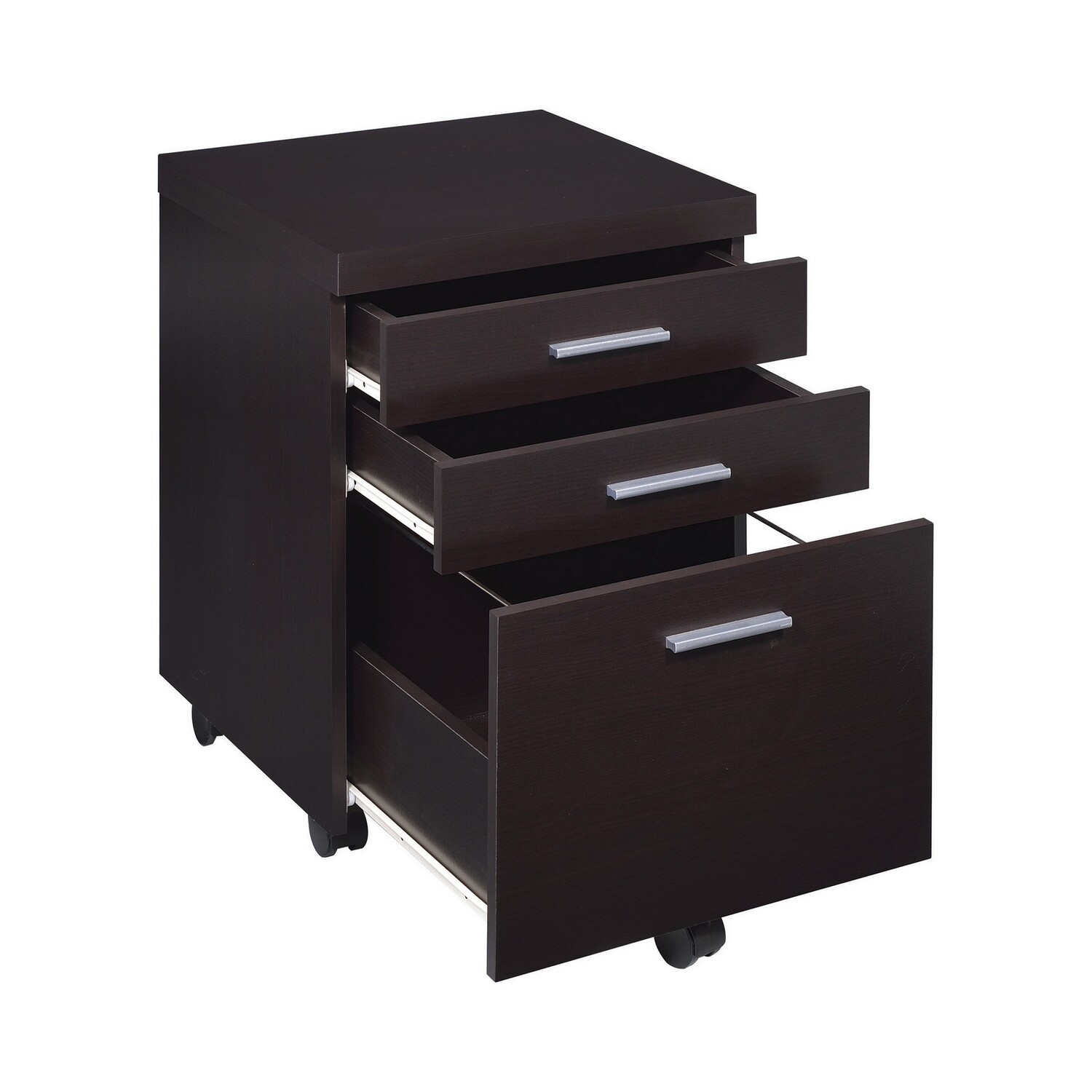 Benjara 26 Inch 3 Drawer Mobile File Cabinet, Smooth Caster Wheels ...