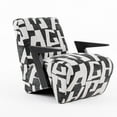 thumbnail image 1 of 27 Inch Accent Chair, Polyester Black and White Geometric Pattern Print, 1 of 5
