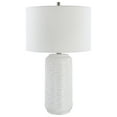 thumbnail image 1 of 27 Inch Ceramic Table Lamp, Wavy Texture, Silver, White, 1 of 5