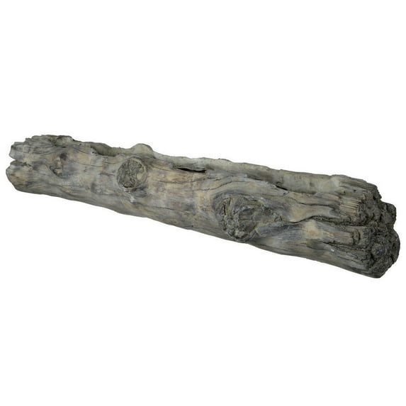 Benjara 28 in. Wall Shelf, Tree Trunk Design Home Decor - Gray Polyresin