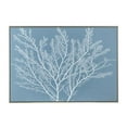 thumbnail image 1 of Benjara 28 x 39 Hanging Wall Art Decor, Rectangular White Tree Design, Blue Canvas, 1 of 5