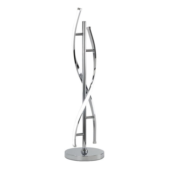 Benjara Jam 29" Table Lamp- LED Light- Round Base- Accent Silver Metal Base