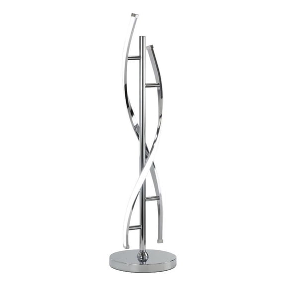 Benjara Jam 29" Table Lamp- LED Light- Round Base- Accent Silver Metal Base
