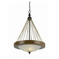 thumbnail image 1 of 3 Bulb Pendant Fixture with Round Wooden Frame and Smoked Glass Shade,Brown- Saltoro Sherpi, 1 of 4