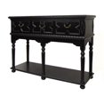 thumbnail image 1 of 3 Drawer Console Table with X Shaped Design and Bun Feet Black, 1 of 4