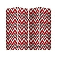 thumbnail image 1 of Benjara 3 Panel Foldable Canvas Screen with Chevron Print, Red and White, 1 of 5