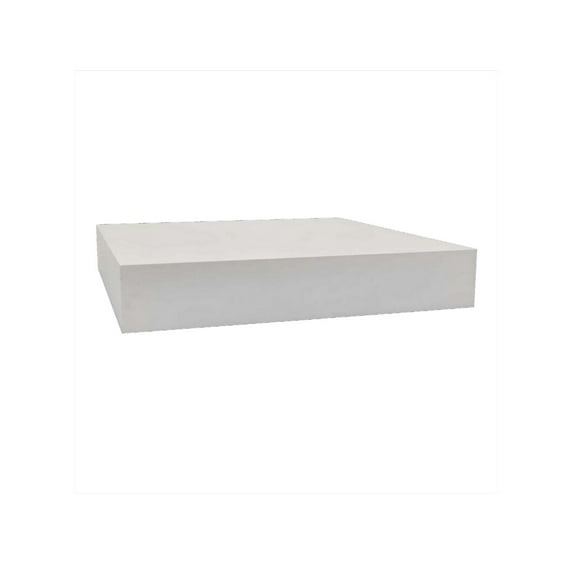 Benjara 30 Inch Square Display Platform, Thick Wooden Durable Riser, White Finish