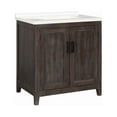 thumbnail image 1 of 31 Inch Distressed 2 Door Single Bathroom Vanity, Brown and White- Saltoro Sherpi, 1 of 5