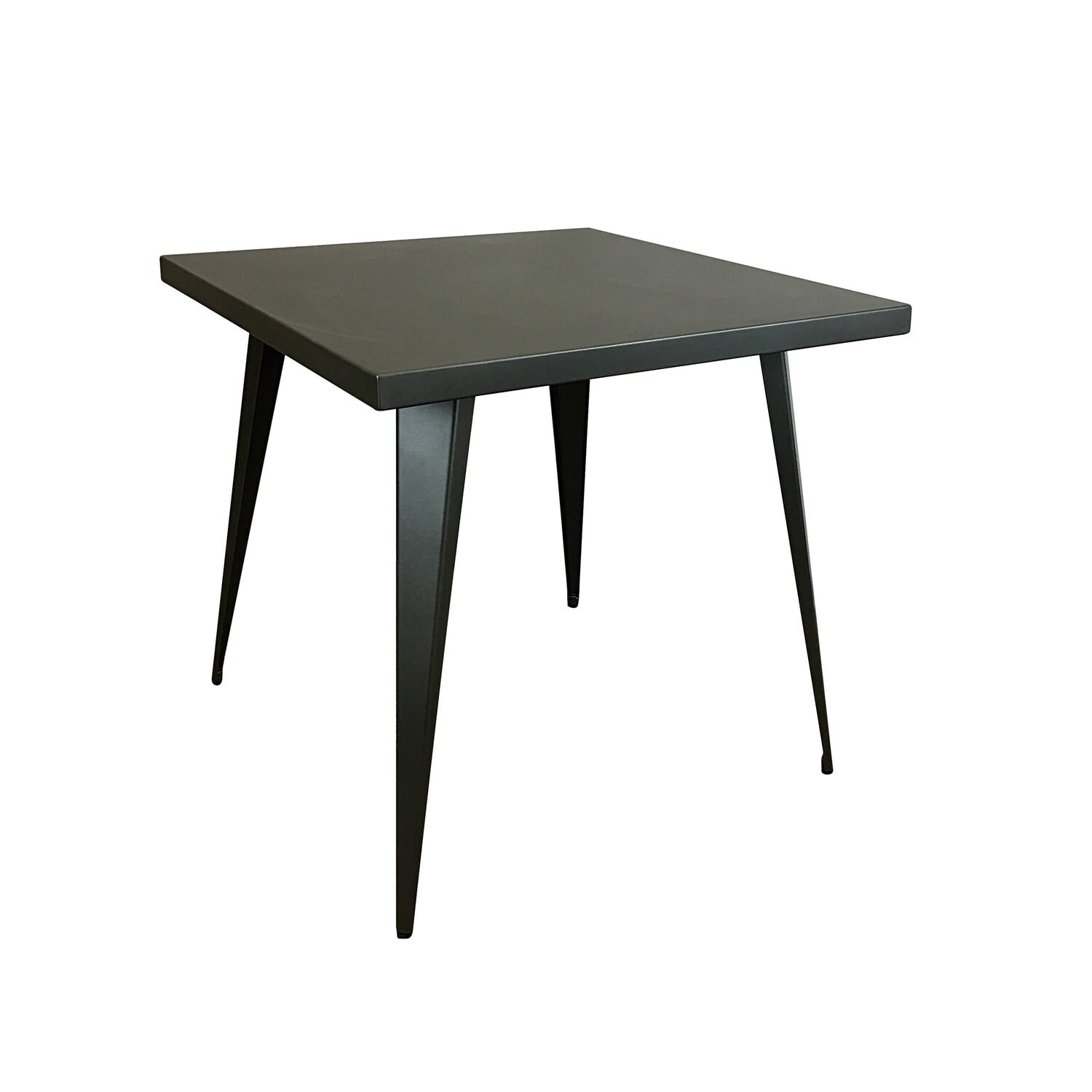 Benjara Oran 32 Inch Dining Table, Square Metal Top, Tapered Legs, Gray ...