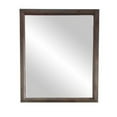 thumbnail image 1 of 33 Inch Rectangular Mid Century Modern Mirror, Brown and Silver - Saltoro Sherpi, 1 of 5