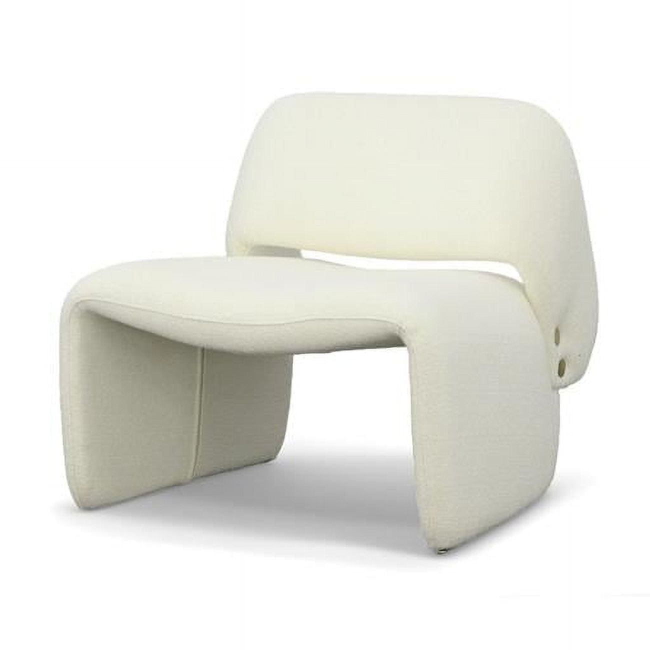 Selina White Upholstered Barrel Lounge Chair