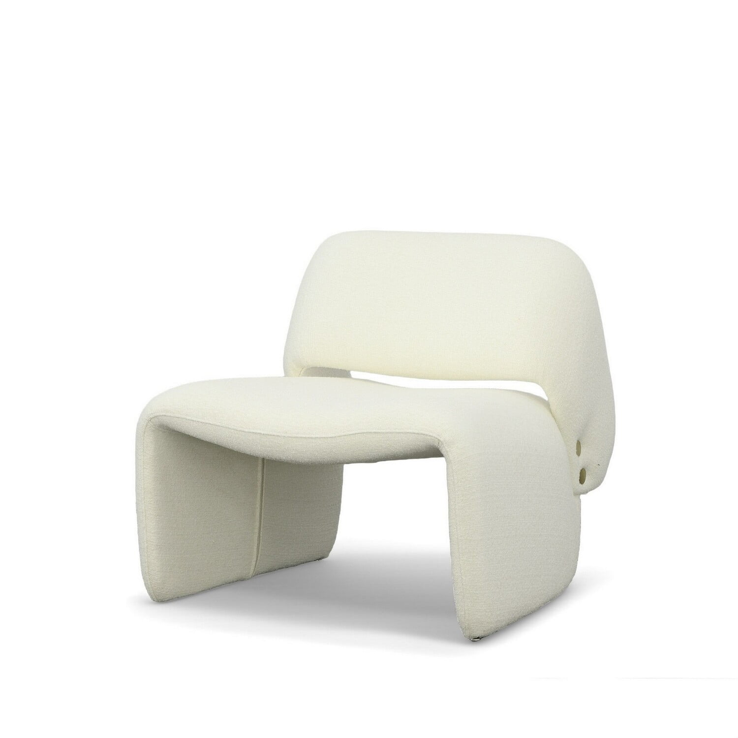 Selina White Upholstered Barrel Lounge Chair