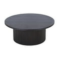 thumbnail image 1 of Benjara Cid Cue 35 Inch Coffee Table, Tambour Pedestal Base Black Ash Veneer Finish, 1 of 5