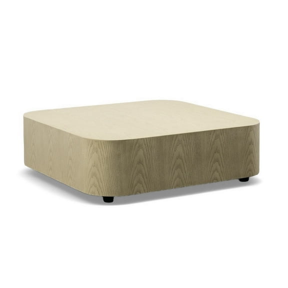 Benjara Cid Macy 36 Inch Low Coffee Table, Square Modern Style, Beige Brown Finish