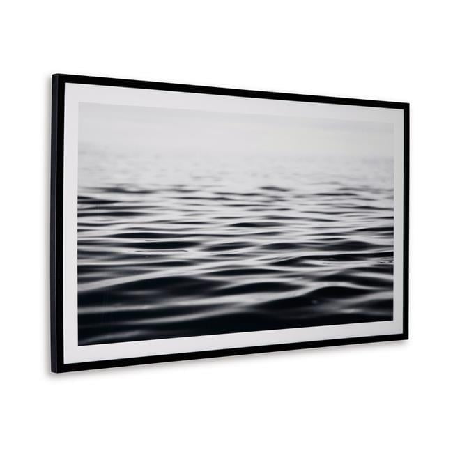 Large Black and White Waterscape Canvas Wall Art