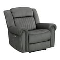 thumbnail image 1 of Ben 38 Inch Power Recliner Chair, Soft Cushions Gray Microfiber, Solid Wood, 1 of 2