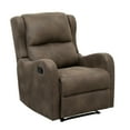 thumbnail image 1 of Benjara Kim 38 Inch Manual Recliner Chair, Cushioned Brown Microfiber, Solid Wood, 1 of 5