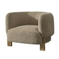 thumbnail image 1 of Benjara Reno Tira 38 Inch Accent Chair, Taupe Polyester, Foam Cushions, Solid Wood, 1 of 6