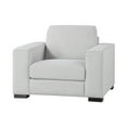 thumbnail image 1 of Benjara Sawl 38 Inch Accent Chair, Light Gray Polyester, Espresso Brown Solid Wood, 1 of 6