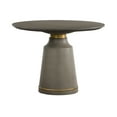 thumbnail image 1 of 39 Inch Round Concrete Dining Table with Metal Accents, Gray - Saltoro Sherpi, 1 of 5