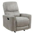 thumbnail image 1 of Ray 39 Inch Manual Rocker Recliner Chair- Gray Tufted Back Microfiber, 1 of 6