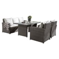 thumbnail image 1 of Benjara 4 Piece Patio Set with Woven Wicker Frame, Gray, 1 of 5