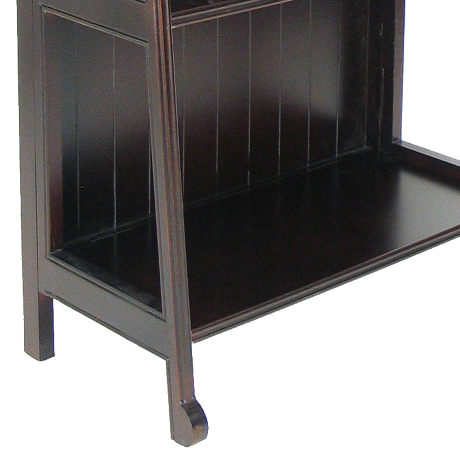 Dark Brown Wood 4-Tier Foldable Shelf Display Stand