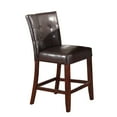 thumbnail image 1 of Leather Upholstered Wooden Counter Height Chair, Brown, Set Of 2, 1 of 4