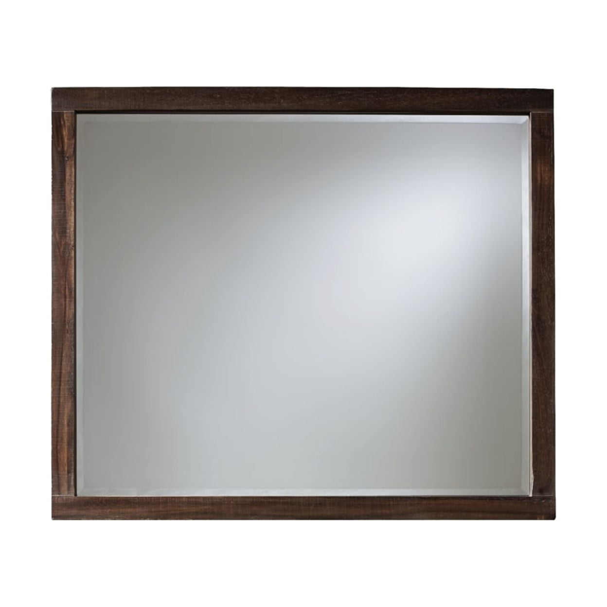 Benjara 42 Inch Cas Sengon Tekik Wood Dresser Mirror, Rough Hewn, Brown