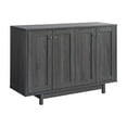 thumbnail image 1 of 47 Inch Serving Cabinet Buffet Sideboard Console, 4 Doors, 6 Shelves, Gray- Saltoro Sherpi, 1 of 6