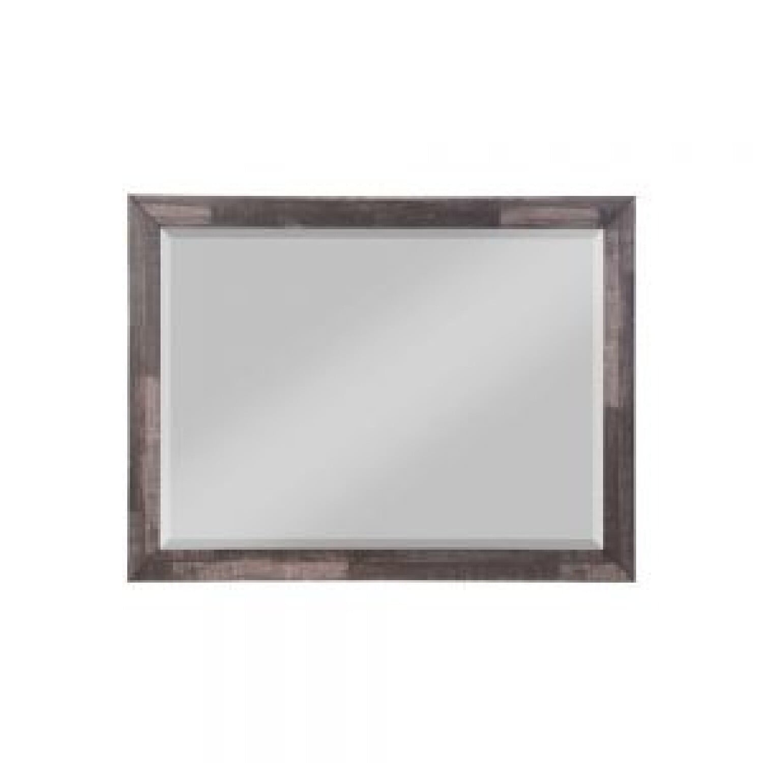 48 Inch Rustic Brown Beveled Wood Landscape Mirror