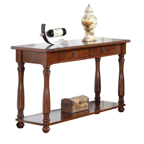 Traditional Style Wooden Console Table, Brown