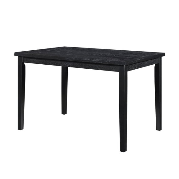 Andy 48 Inch Dining Table-4 Seater-Rectangular Top-Black Solid Wood