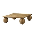 thumbnail image 1 of Benjara Cid Nysa 48 Inch Coffee Table, Square, Brown Solid Rubberwood, 4 Oval Legs, 1 of 6