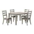 thumbnail image 1 of 5 Piece Dining Set, Rectangular Table, 4 Chairs, Padded Seating, Light Gray, 1 of 5