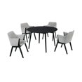 thumbnail image 1 of Benjara 5 Piece Dining Set with Side Chairs and Angled Legs, Gray and Black, 1 of 5