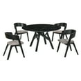 thumbnail image 1 of Benjara 5 Piece Dining Table with Open Curved Back Chairs, Black and Gray, 1 of 6