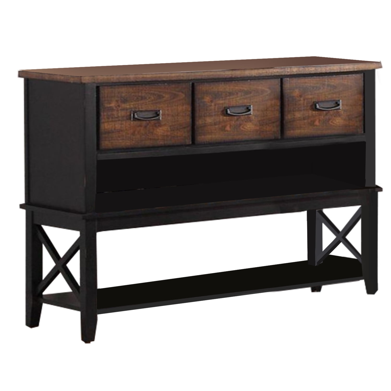 Countryside Charm 52" Rubber Wood Dining Server with Wine Storage in Brown
