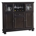 thumbnail image 1 of Benjara Cappi 54" Curio Bar Cabinet- 2 Glass Doors- Single Drawer- Brown Wood, 1 of 5