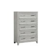 thumbnail image 1 of BenJara Ion 56 Inch Tall Dresser Chest, 5 Drawers, White Marble Top, Farmhouse Gray, 1 of 6
