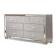 thumbnail image 1 of Eli 57 Inch Deluxe 7 Drawer Dresser Mirrored Trim Wood Frame Silver, 1 of 2